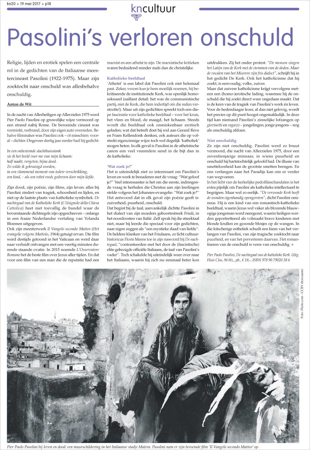 Katholiek Nieuwsblad over Pasolini