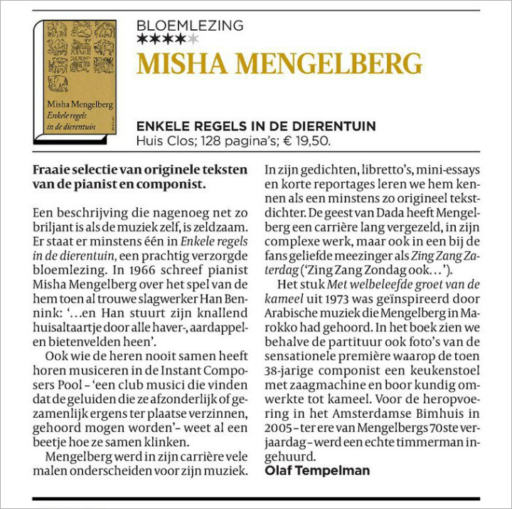 Volkskrant over Mengelberg